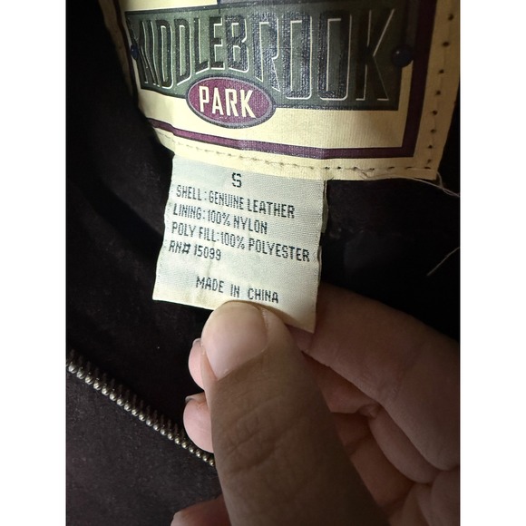 Middlebrook Park Mens Brown Genuine Suede Leather Bomber Jacket Size S Vintage - Picture 4 of 5